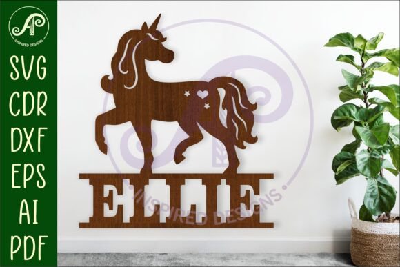 Download Unicorn Name Sign Svg Laser Cut Template - Unicorn name sign Collection
