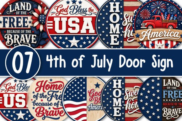 Download Patriotic Door Sign Bundle, 4th of July - Patriotic door sign Collection