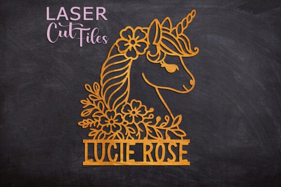 Download Unicorn Name Sign Svg LASER Cut out - Unicorn name sign Collection