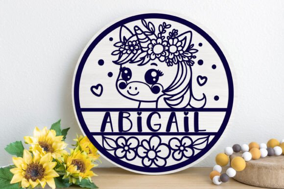 Download Unicorn Name Sign Svg LASER Cut - Unicorn name sign Collection