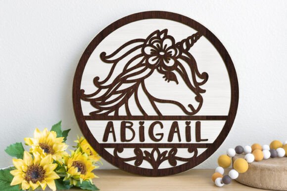 Download Unicorn Name Sign Svg LASER Cut - Unicorn name sign Collection