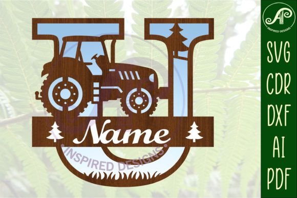 Download Tractor Monogram SVG Letter U Cut File - Premium Resources
