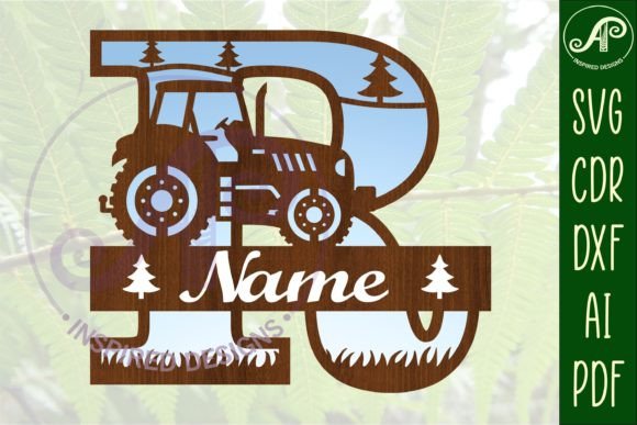 Download Tractor Monogram SVG Letter R Cut File - Premium Resources